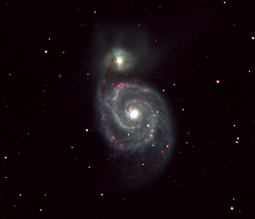 M51 optical B+V+Ha image